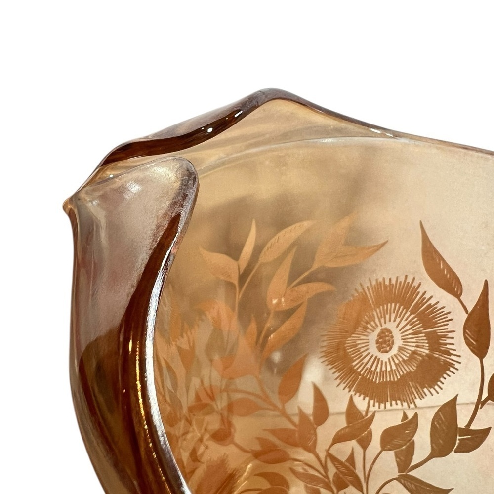 Vintage Jeanette Cosmos Carnival Glass Pitcher Marigold Retro MCM - Picture 4 of 9